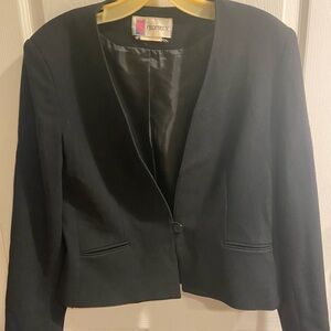 Vintage Worsted Wool Black Blazer by Prophecy Y2K